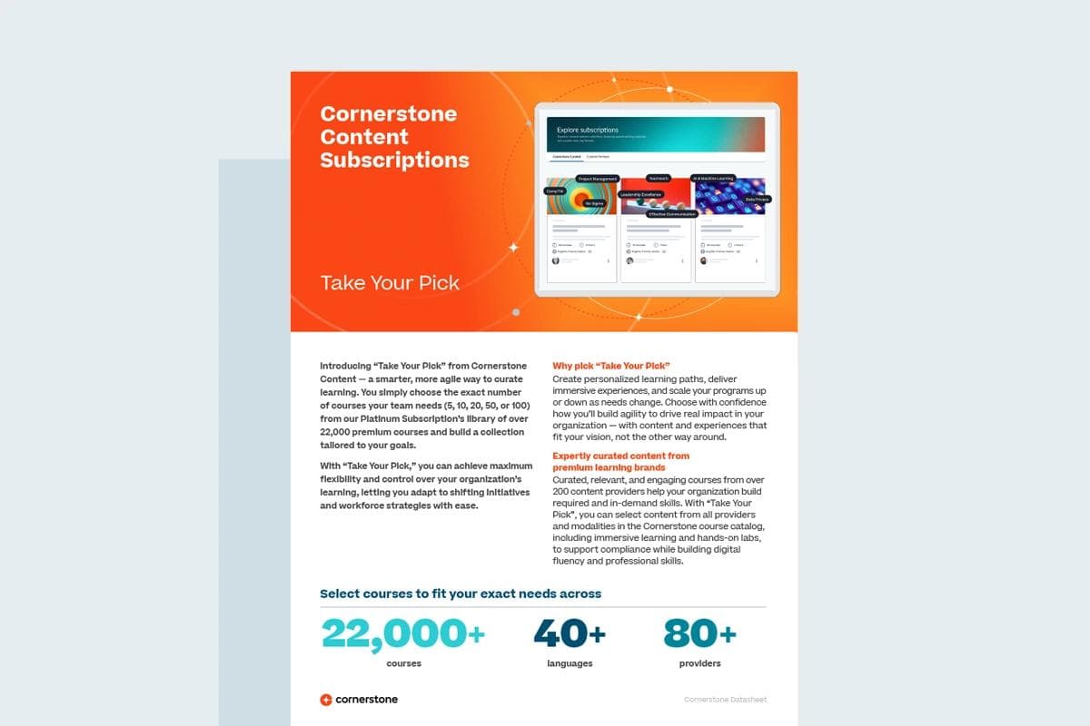 Cornerstone Content Subscription: Take Your Pick